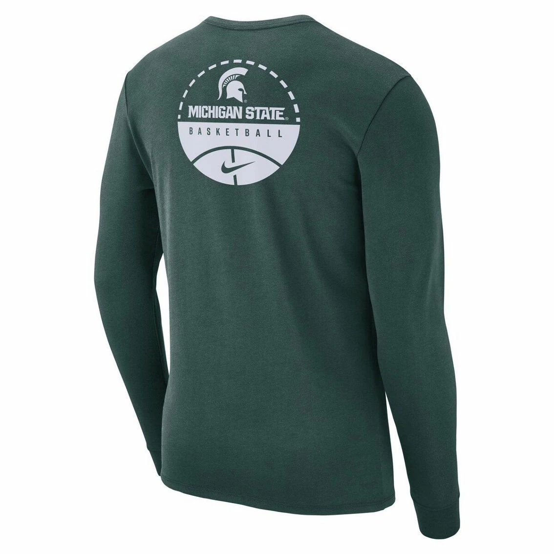 Nike Men's Green Michigan State Spartans Basketball Court Two-Hit Long Sleeve T-Shirt 4 Nike Men's Green Michigan State Spartans Basketball Court Two-Hit Long Sleeve T-Shirt - Image 4