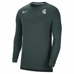 Nike Men's Green Michigan State Spartans 2022 Coach Performance Long Sleeve V-Neck T-Shirt -Nike Sales DSCO1153024017 2041 ALT2