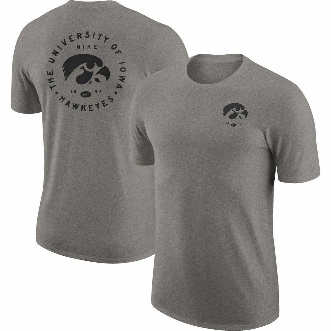 Nike Men's Heather Gray Iowa Hawkeyes Logo 2-Hit Tri-Blend T-Shirt 1 Nike Men's Heather Gray Iowa Hawkeyes Logo 2-Hit Tri-Blend T-Shirt