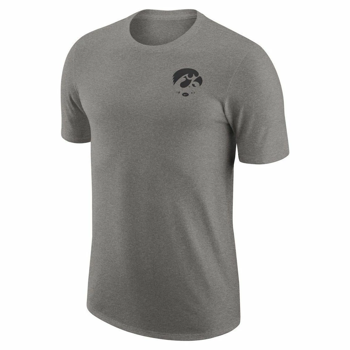 Nike Men's Heather Gray Iowa Hawkeyes Logo 2-Hit Tri-Blend T-Shirt 3 Nike Men's Heather Gray Iowa Hawkeyes Logo 2-Hit Tri-Blend T-Shirt - Image 3