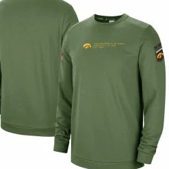 Nike Men's Olive Iowa Hawkeyes Military Pullover Sweatshirt