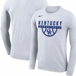 Nike Men's White Kentucky Wildcats Basketball Drop Legend Long Sleeve Performance T-Shirt