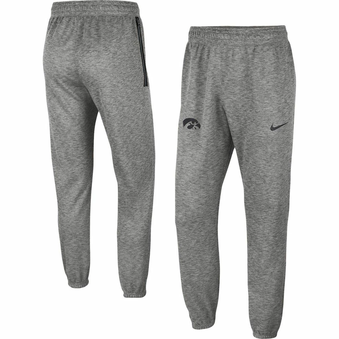 Nike Men's Heather Gray Iowa Hawkeyes Team Logo Spotlight Performance Pants 2 Nike Men's Heather Gray Iowa Hawkeyes Team Logo Spotlight Performance Pants - Image 2