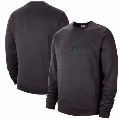Nike Men's Charcoal Michigan State Spartans Campus Block Club Pullover Sweatshirt