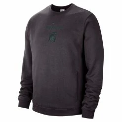 Nike Men's Charcoal Michigan State Spartans Campus Block Club Pullover Sweatshirt -Nike Sales DSCO1155047585 1904 ALT2