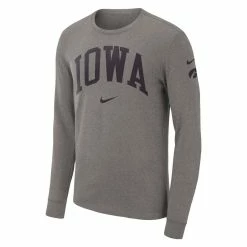 Nike Men's Heather Gray Iowa Hawkeyes Arch 2-Hit Long Sleeve T-Shirt -Nike Sales DSCO1155623143 1927 ALT2