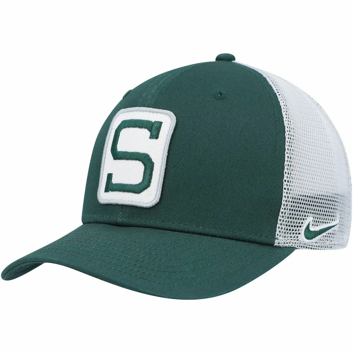 Nike Men's Green/White Michigan State Spartans Classic99 Trucker Snapback Hat 1 Nike Men's Green/White Michigan State Spartans Classic99 Trucker Snapback Hat