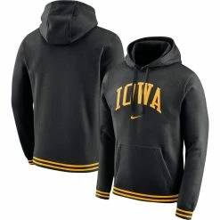 Men's Nike Black Iowa Hawkeyes Sketch Retro Pullover Hoodie