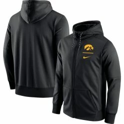 Men's Nike Black Iowa Hawkeyes Logo Stack Performance Full-Zip Hoodie