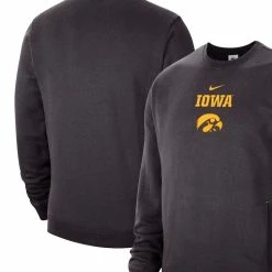 Men's Nike Charcoal Iowa Hawkeyes Campus Block Club Pullover Sweatshirt