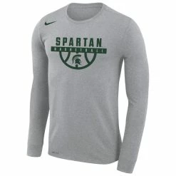 Men's Nike Gray Michigan State Spartans Basketball Drop Legend Long Sleeve Performance T-Shirt -Nike Sales DSCO1158093756 1927 ALT2