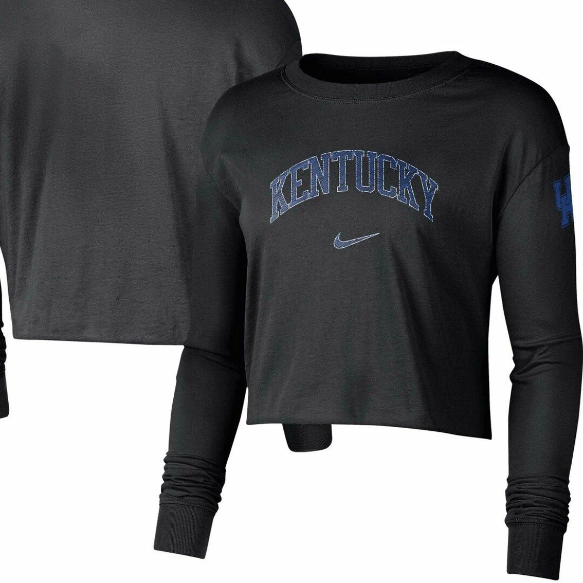 Nike Women's Black Kentucky Wildcats 2-Hit Cropped Long Sleeve Logo T-Shirt 2 Nike Women's Black Kentucky Wildcats 2-Hit Cropped Long Sleeve Logo T-Shirt - Image 2