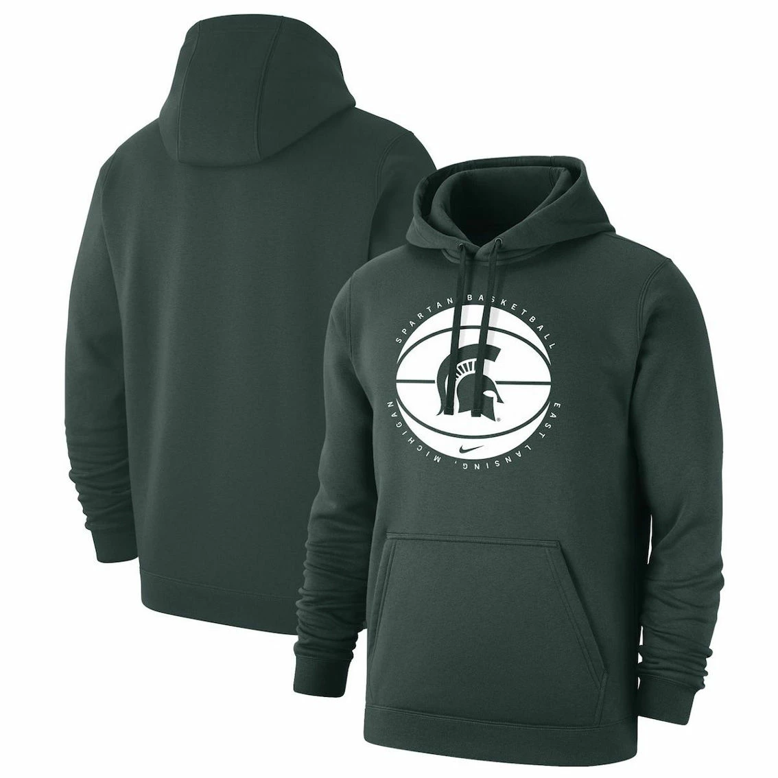 Nike Men's Green Michigan State Spartans Basketball Pullover Hoodie 1 Nike Men's Green Michigan State Spartans Basketball Pullover Hoodie