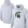Nike Men's White Michigan State Spartans Logo Club Pullover Hoodie