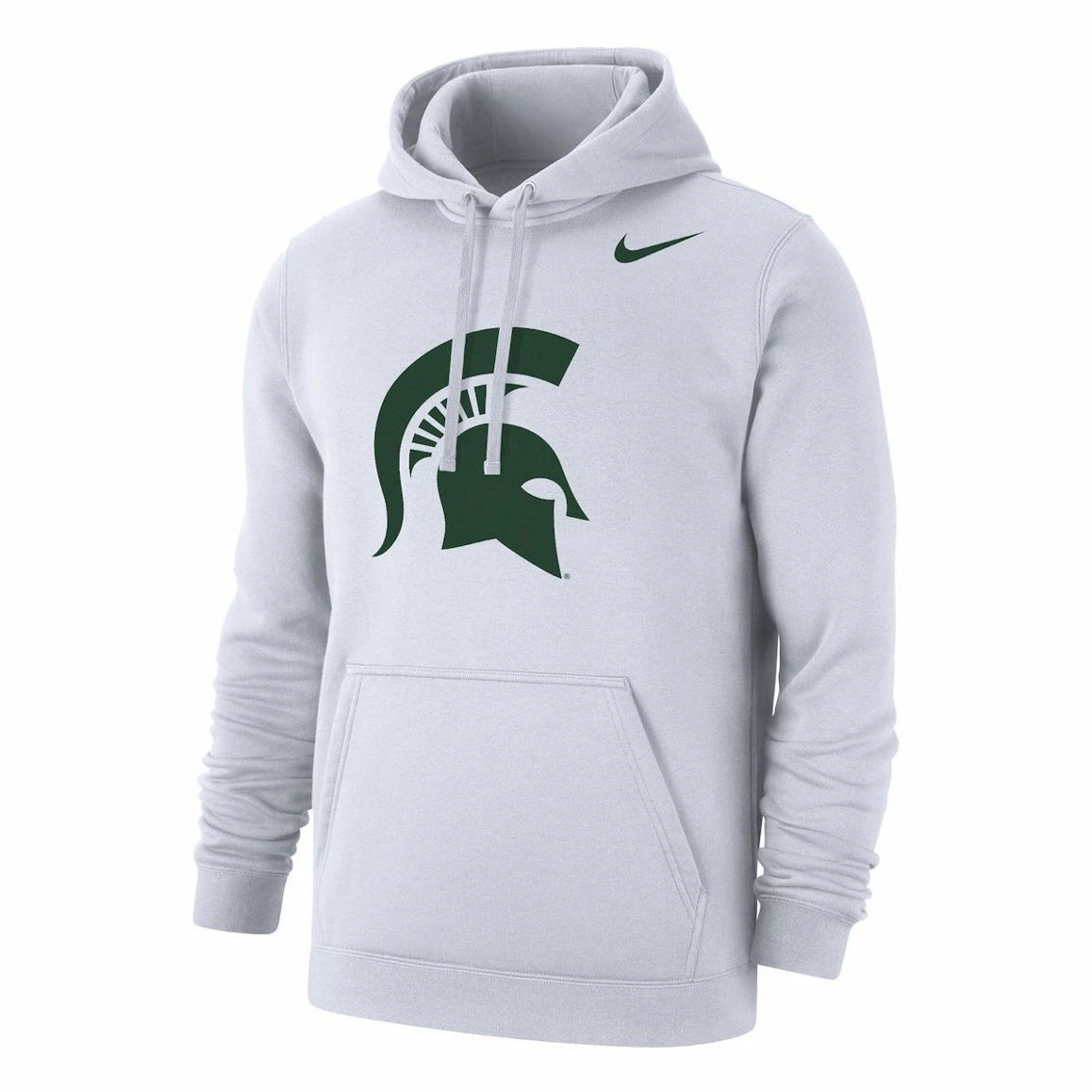 Nike Men's White Michigan State Spartans Logo Club Pullover Hoodie 3 Nike Men's White Michigan State Spartans Logo Club Pullover Hoodie - Image 3