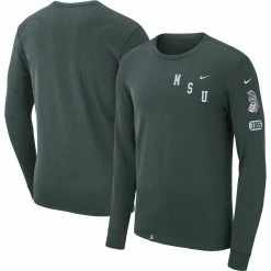 Nike Men's Green Michigan State Spartans Repeat Logo 2-Hit Long Sleeve T-Shirt