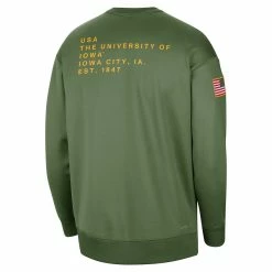 Nike Women's Olive Iowa Hawkeyes Military Collection All-Time Performance Crew Pullover Sweatshirt -Nike Sales DSCO1160102403 2068 ALT3