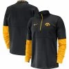 Nike Men's Black Iowa Hawkeyes Coaches Quarter-Zip Pullover Jacket