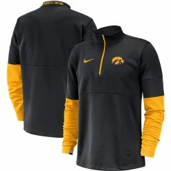 Nike Men's Black Iowa Hawkeyes Coaches Quarter-Zip Pullover Jacket